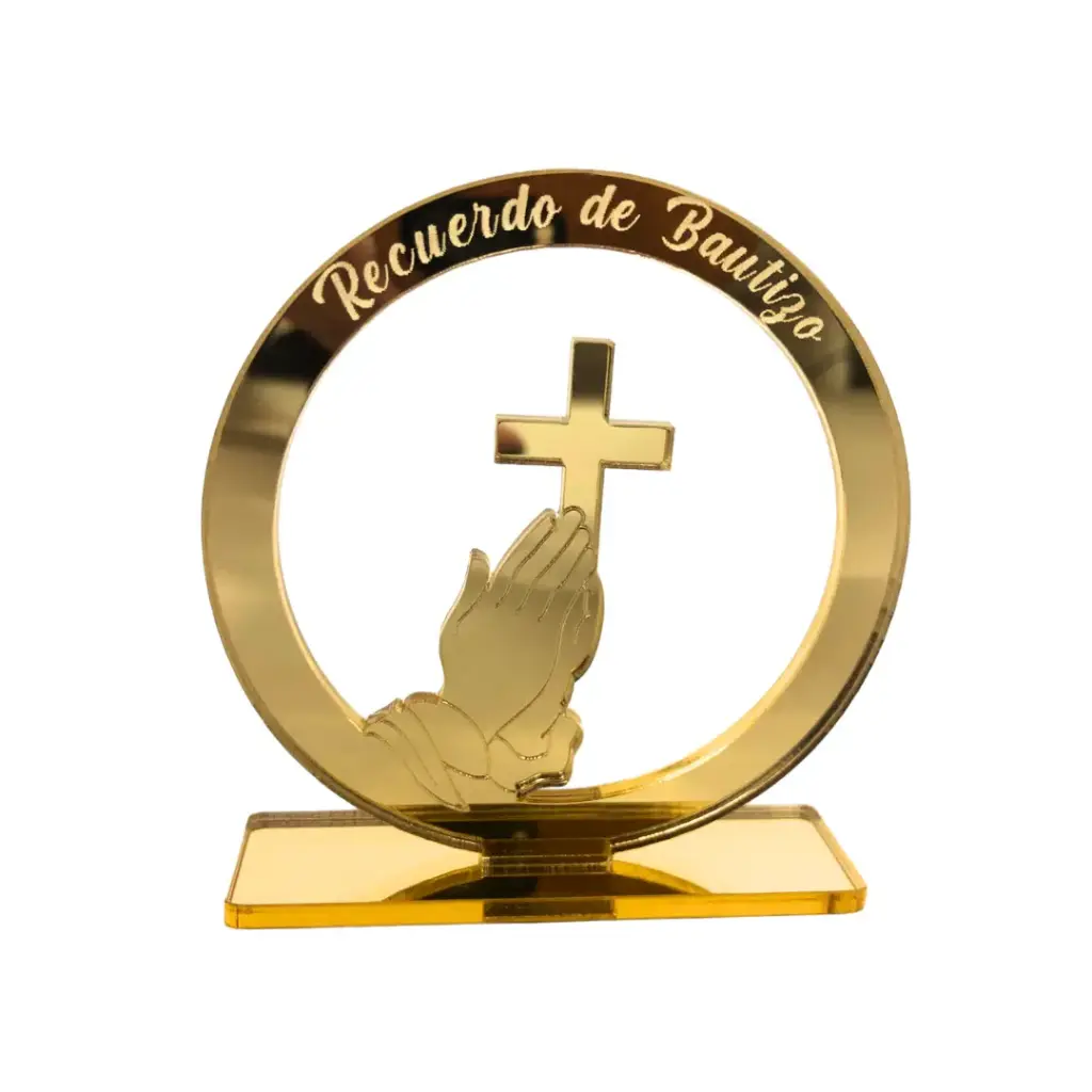 Recuerdo Circular manos con Cruz
